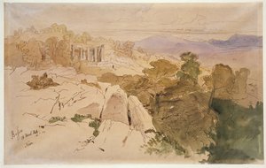 El Templo de Apolo en Bassae, Grecia, 1849 de Edward Lear